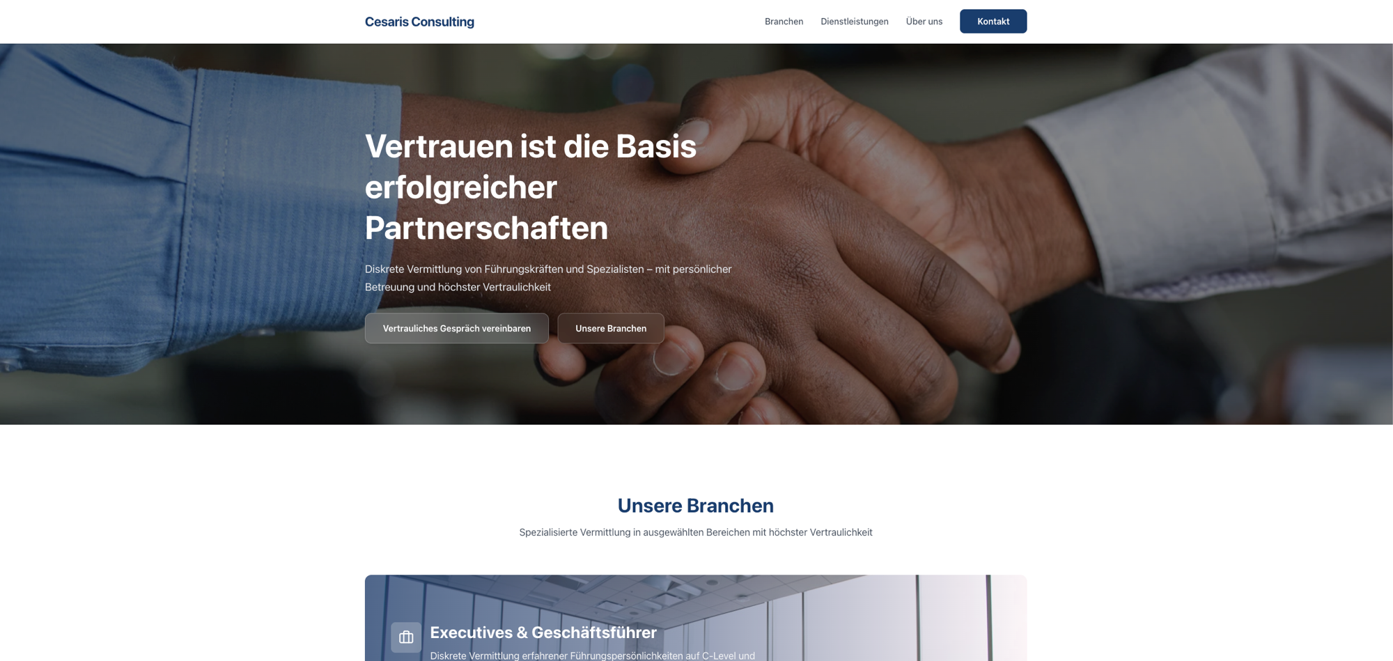 Screenshot von cesaris-consulting.com — Corporate
